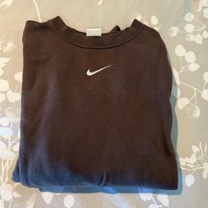 Nike Dark Brown Crewneck with White Logo